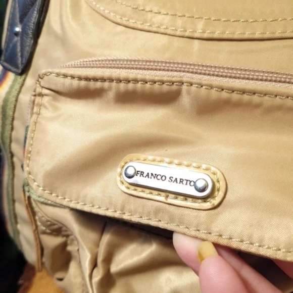 Retro Rainbow Strap Nylon Bag with tethered mini purse - Picture 2 of 16